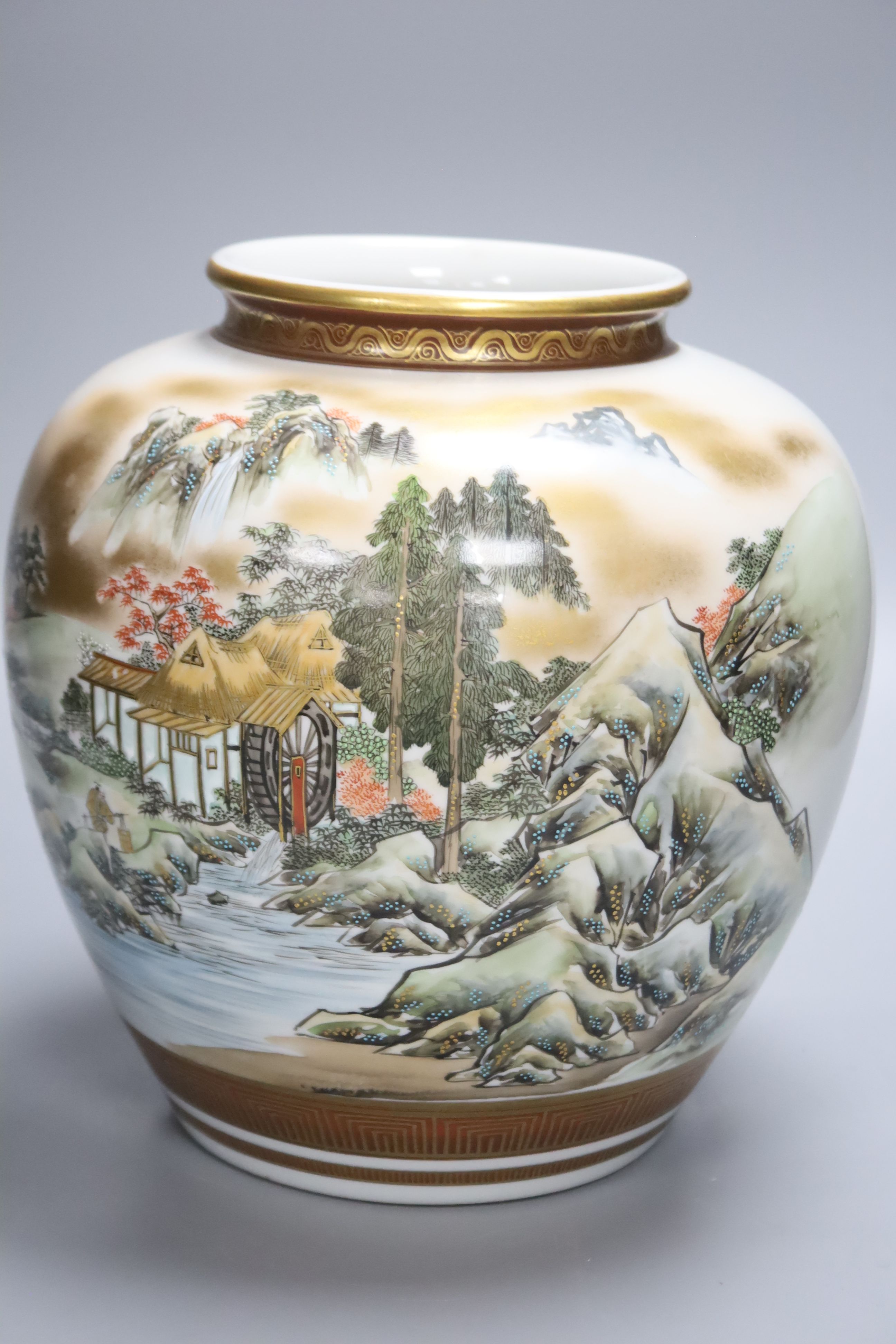 A Japanese Meiji period Kutani vase, height 24cm